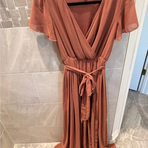 Baltic Born Women’s Maxi Dress - Rust Brown Flowing Skirt - Picture 6 of 7